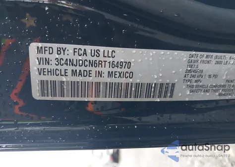 2024 Jeep Compass Limited 4X4 из США, поврежденный, VIN 3C4NJDCN6RT164970